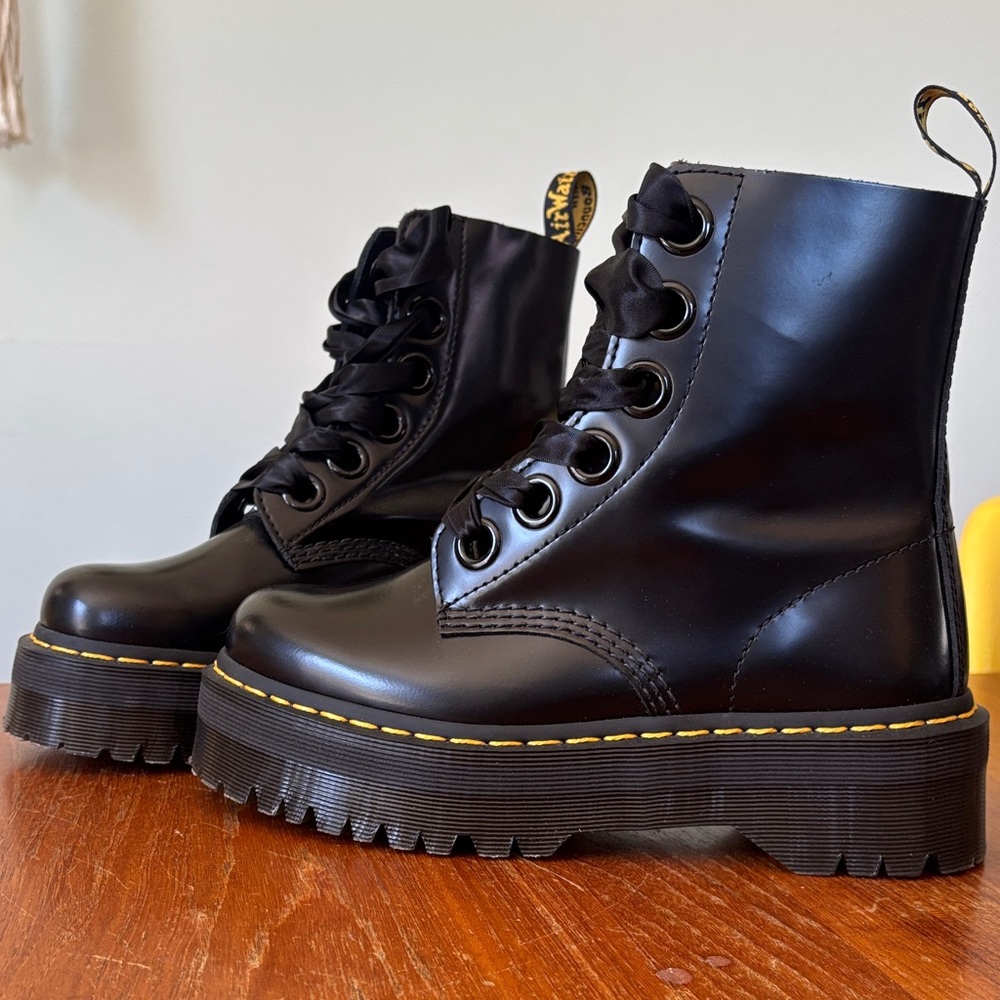 New Doc’s! “Molly” Platform Boots with Yellow Stitching - Doc Martens
